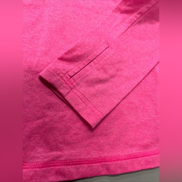 Adidas Running Climalite 1/2 Zip Long Sleeve Pink  Top Shirt Thumbholes Size S - Picture 4 of 7